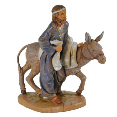 Statua cm.19 Pastore con Asino | Fontanini