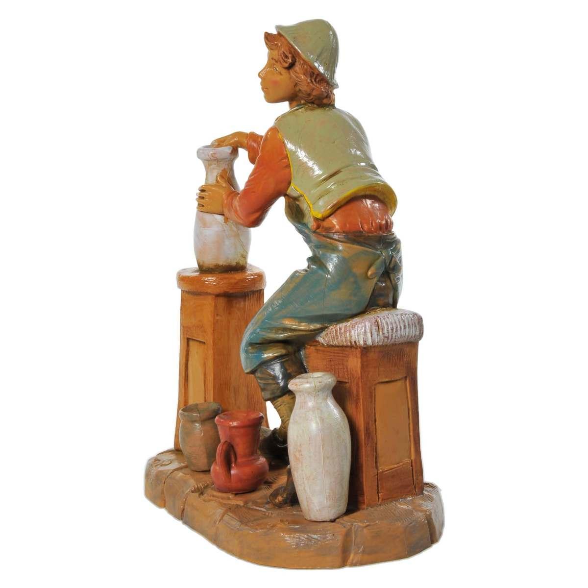 Statua cm.19 Ceramista con Vasi | Fontanini