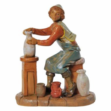 Statua cm.19 Ceramista con Vasi | Fontanini