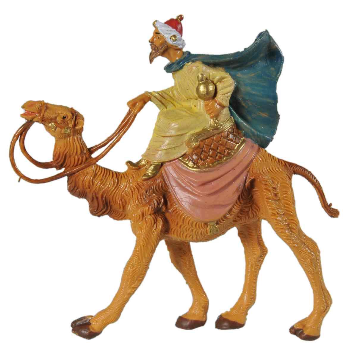 Statua cm.6,5 Re Magio Gaspare con Cammello cm.9x2,5xH8,4 | Fontanini