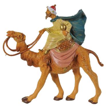 Statua cm.6,5 Re Magio Gaspare con Cammello cm.9x2,5xH8,4 | Fontanini