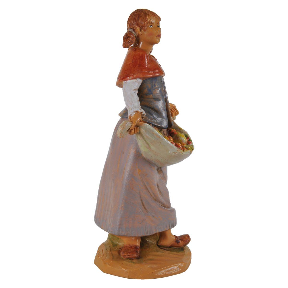 Statua cm.19 Pastorella con Frutta nel Sinale | Fontanini