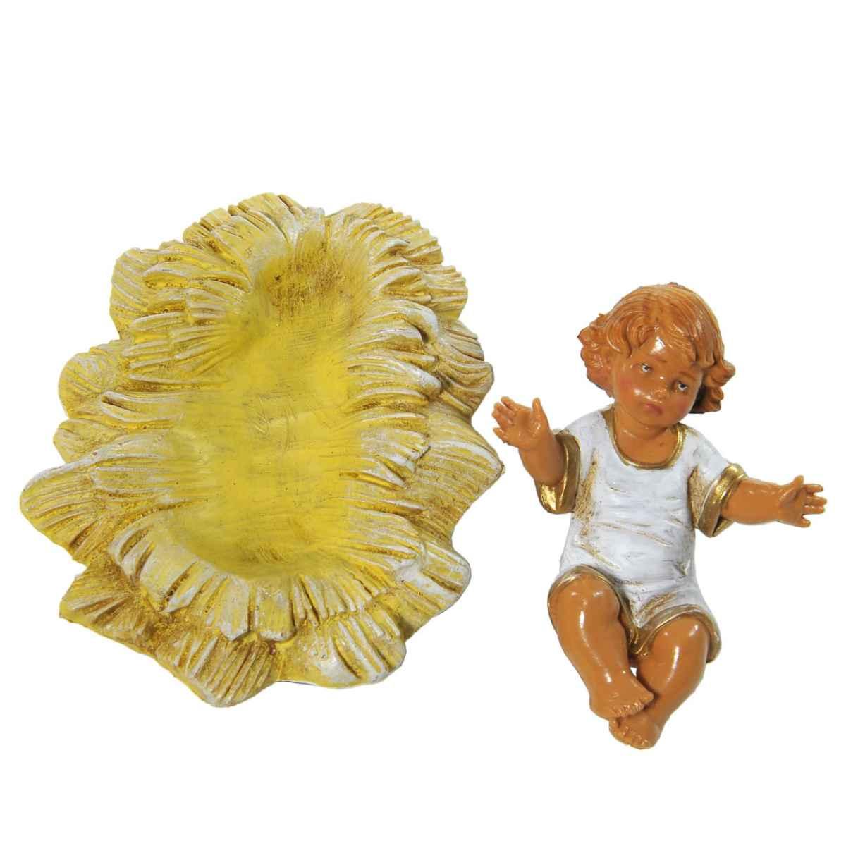 Statua cm.19 Ges Bambino con Culla | Fontanini