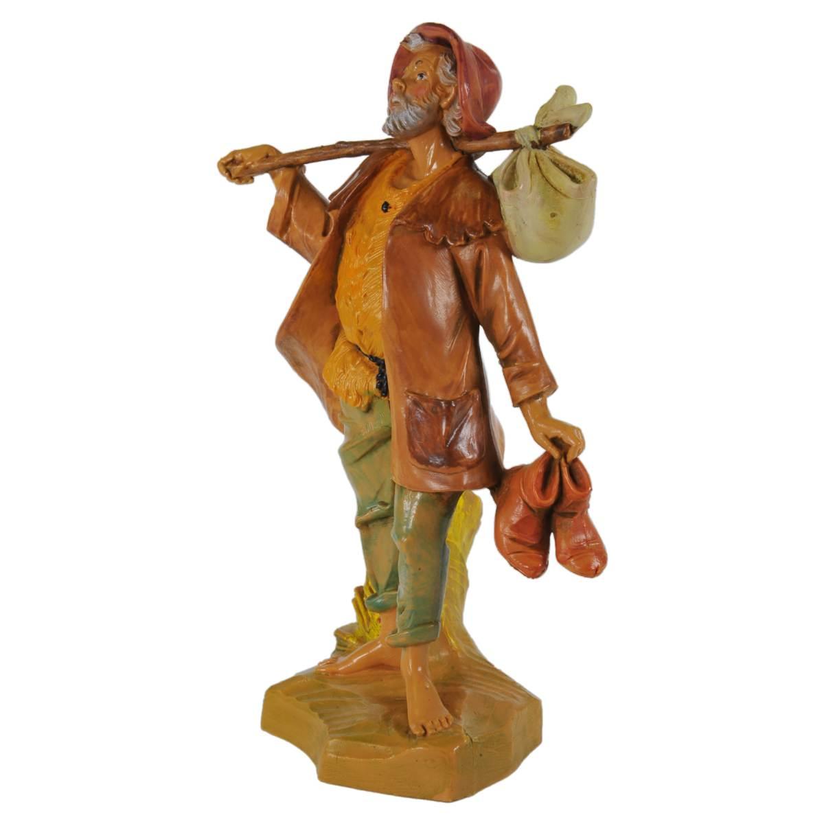 Statua cm.19 Pastore con Fardello e Bastone | Fontanini