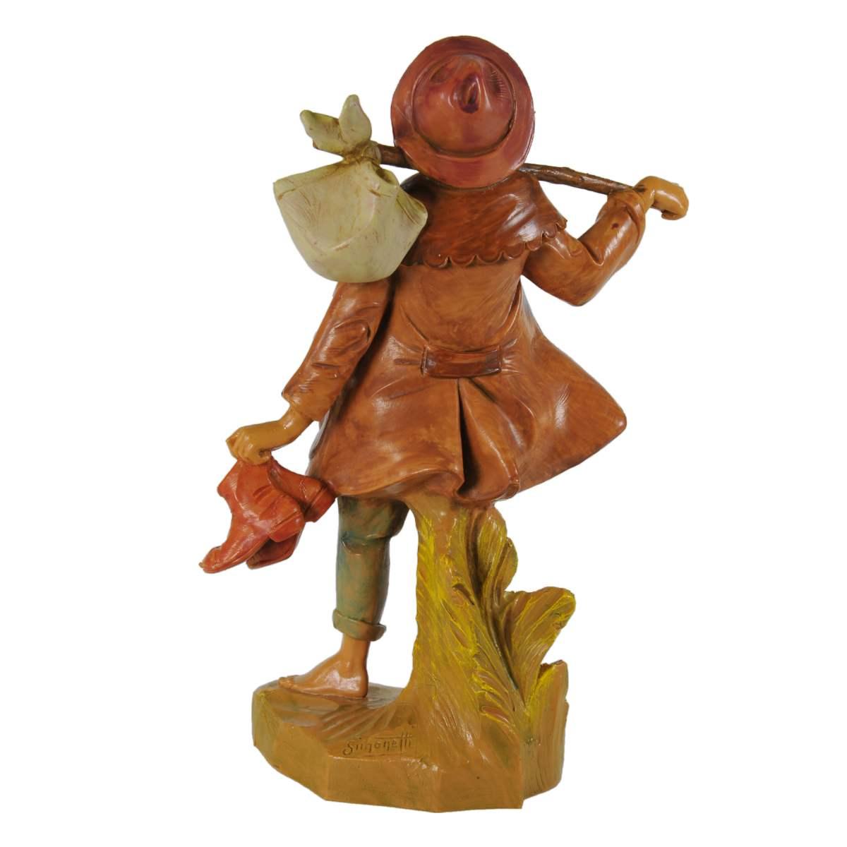 Statua cm.19 Pastore con Fardello e Bastone | Fontanini