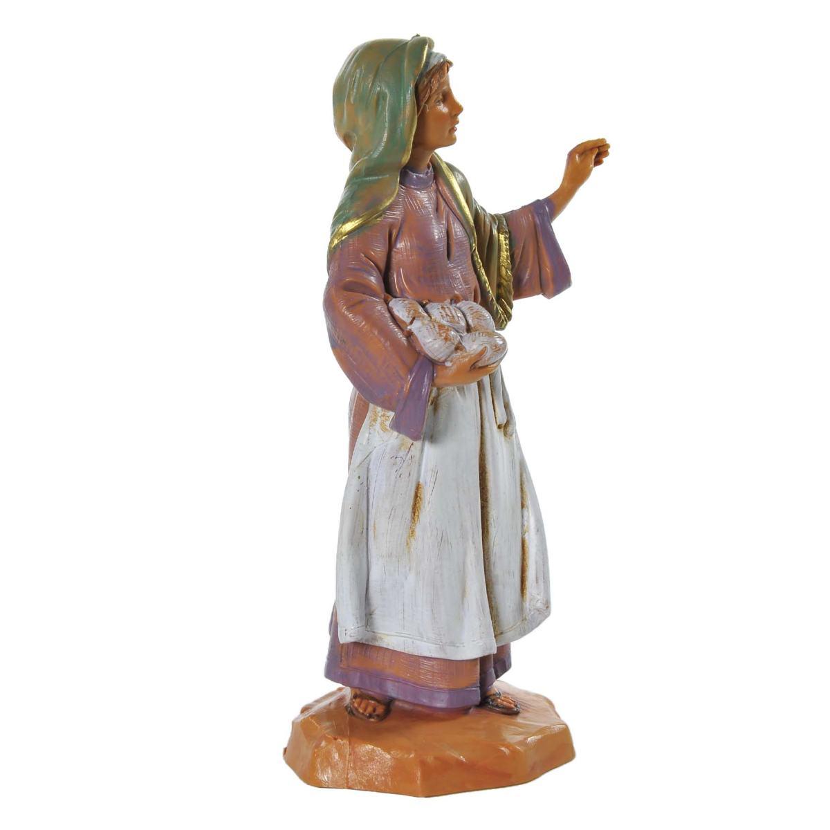 Statua cm.12 Pastorella con Gomitoli | Fontanini