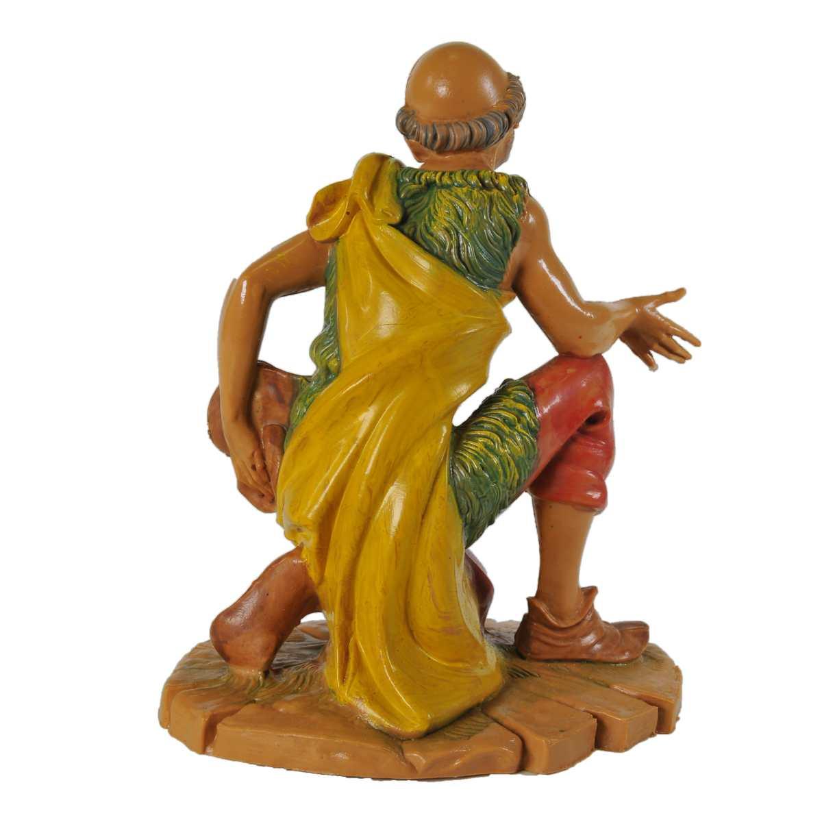 Statua cm.19 Pastore Inginocchiato con Cappello e Uova | Fontanini