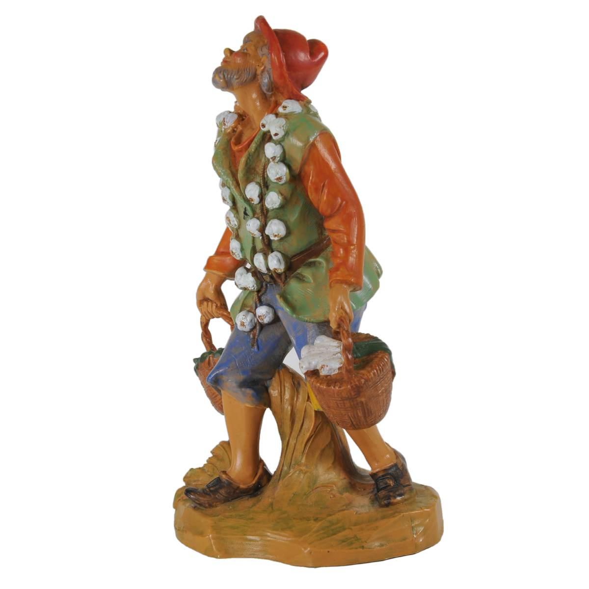 Statua cm.19 Pastore con Due Ceste e Aglio | Fontanini