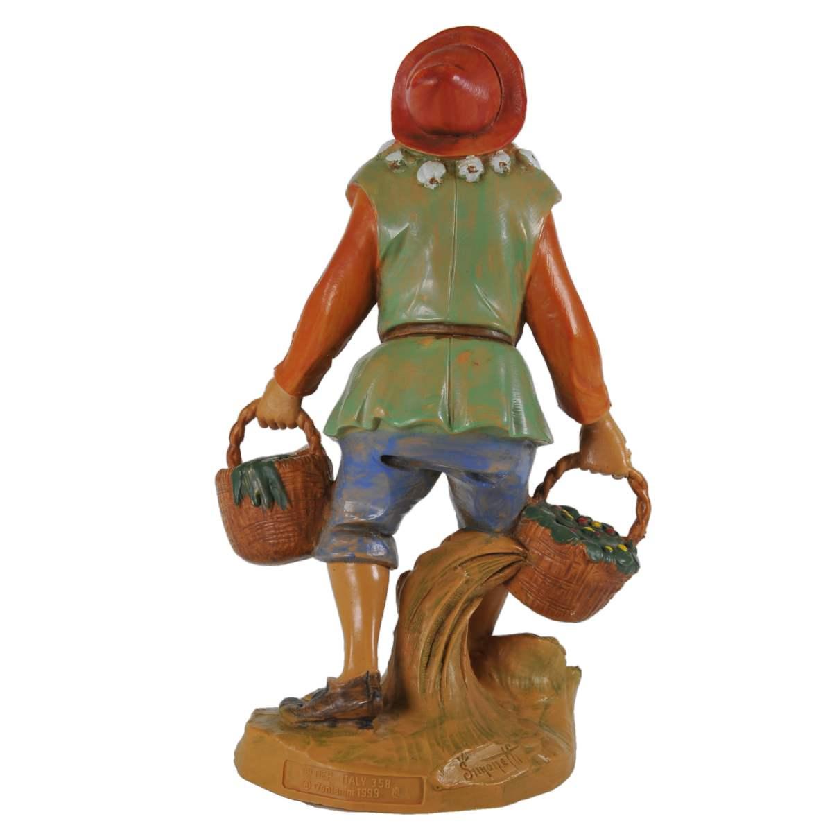 Statua cm.19 Pastore con Due Ceste e Aglio | Fontanini