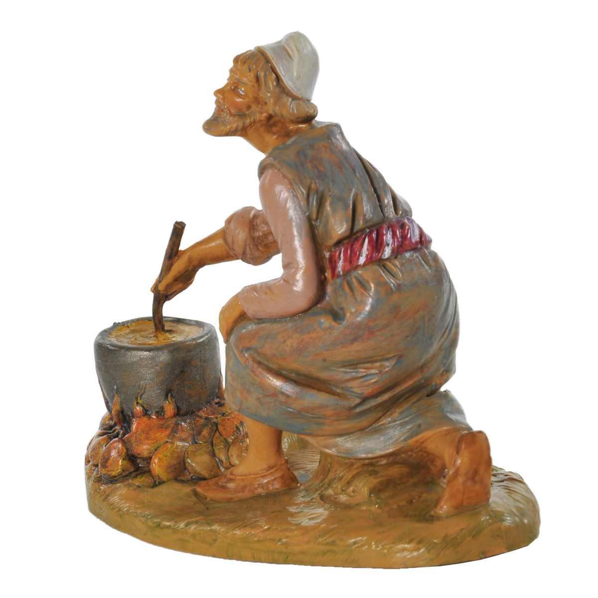 Statua cm.12 Pastore in Ginocchio che Cucina | Fontanini