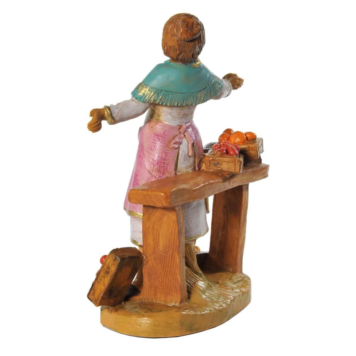 Statua cm.12 Zofia Donna con Banco Frutta | Fontanini