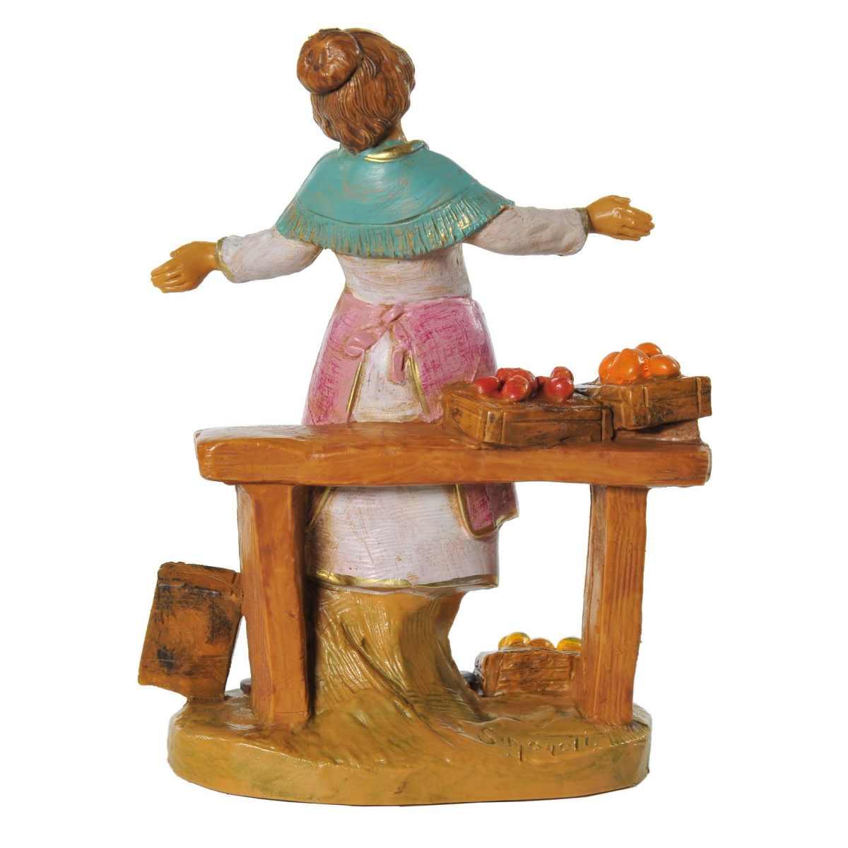 Statua cm.12 Zofia Donna con Banco Frutta | Fontanini