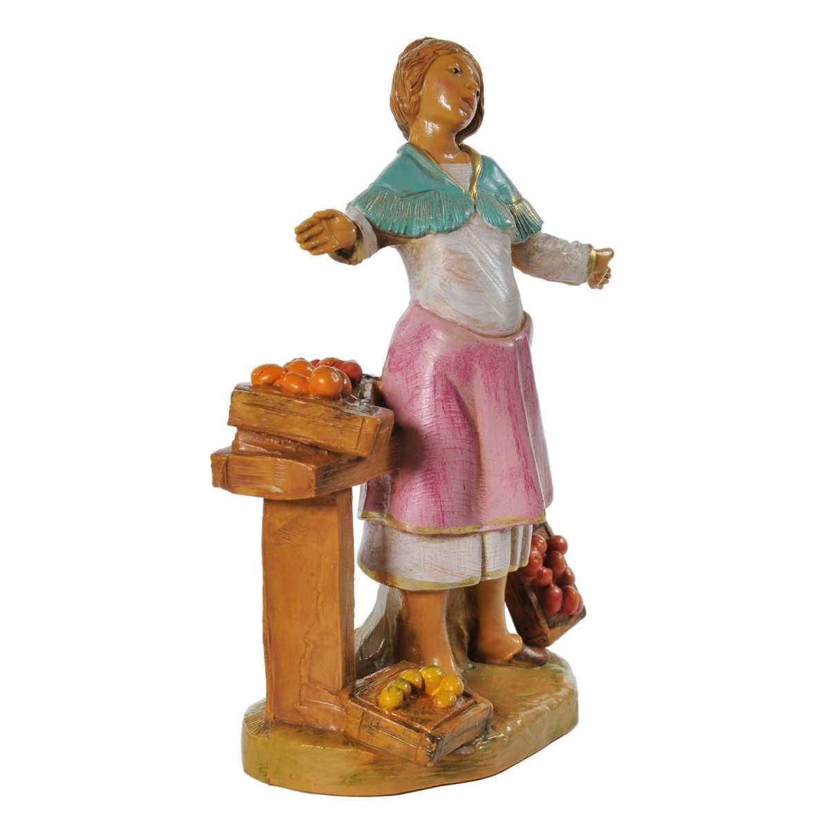 Statua cm.12 Zofia Donna con Banco Frutta | Fontanini