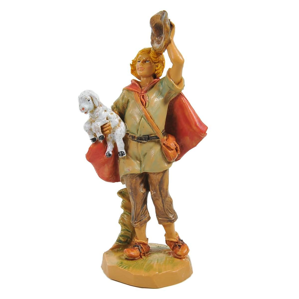 Statua cm.9,5 Pastore con Pecora in Braccio | Fontanini