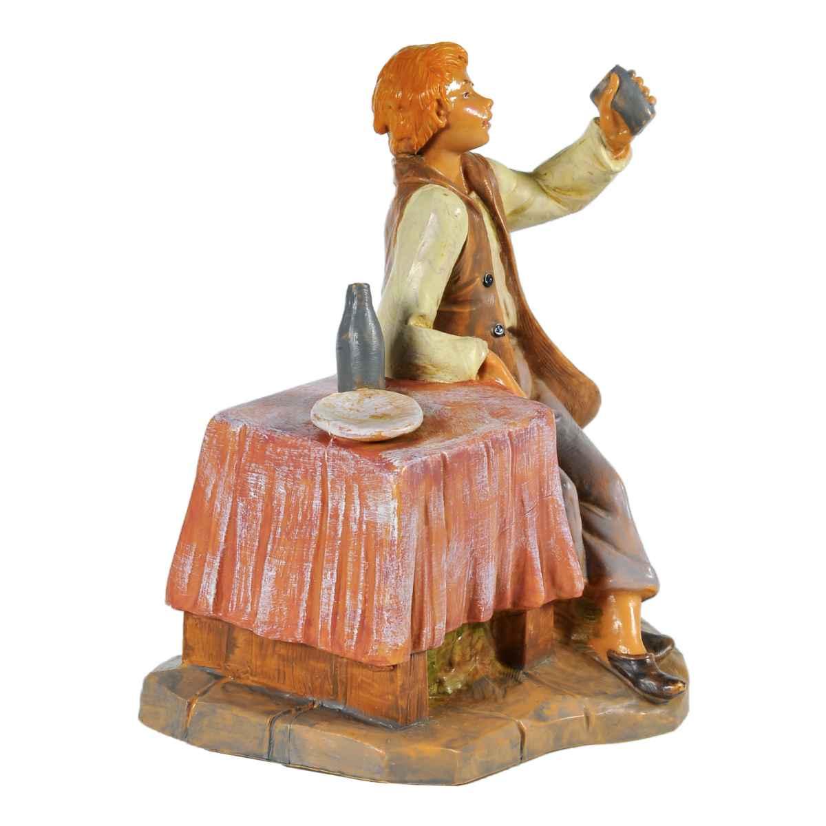 Statua cm.12 Avventore Seduto al Tavolo | Fontanini