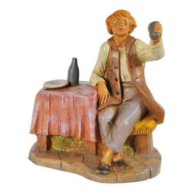 Statua cm.12 Avventore Seduto al Tavolo | Fontanini