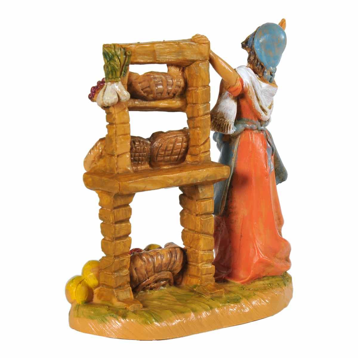 Statua cm.9,5 Fruttivendola con Banco | Fontanini