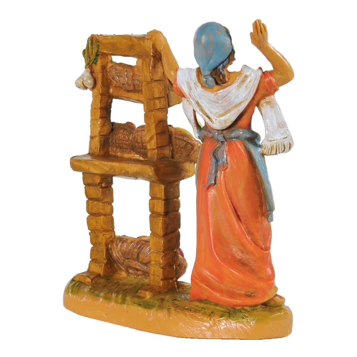 Statua cm.9,5 Fruttivendola con Banco | Fontanini