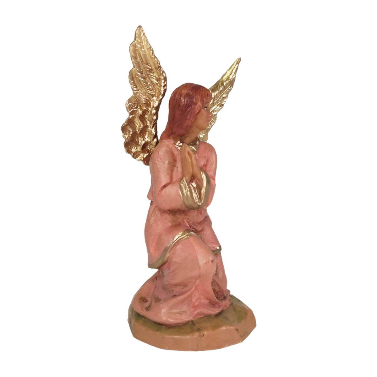 Statua cm.9,5 Angelo in Ginocchio con Abito Rosa cm.4,5x4xH9,2 | Fontanini