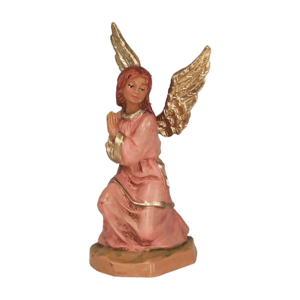 Statua cm.9,5 Angelo in Ginocchio con Abito Rosa cm.4,5x4xH9,2 | Fontanini