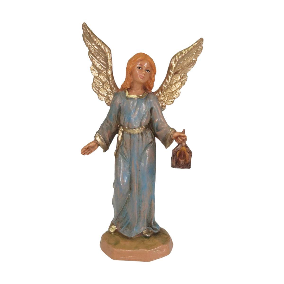Statua presepe 9.5 cm angelo abito azzurro