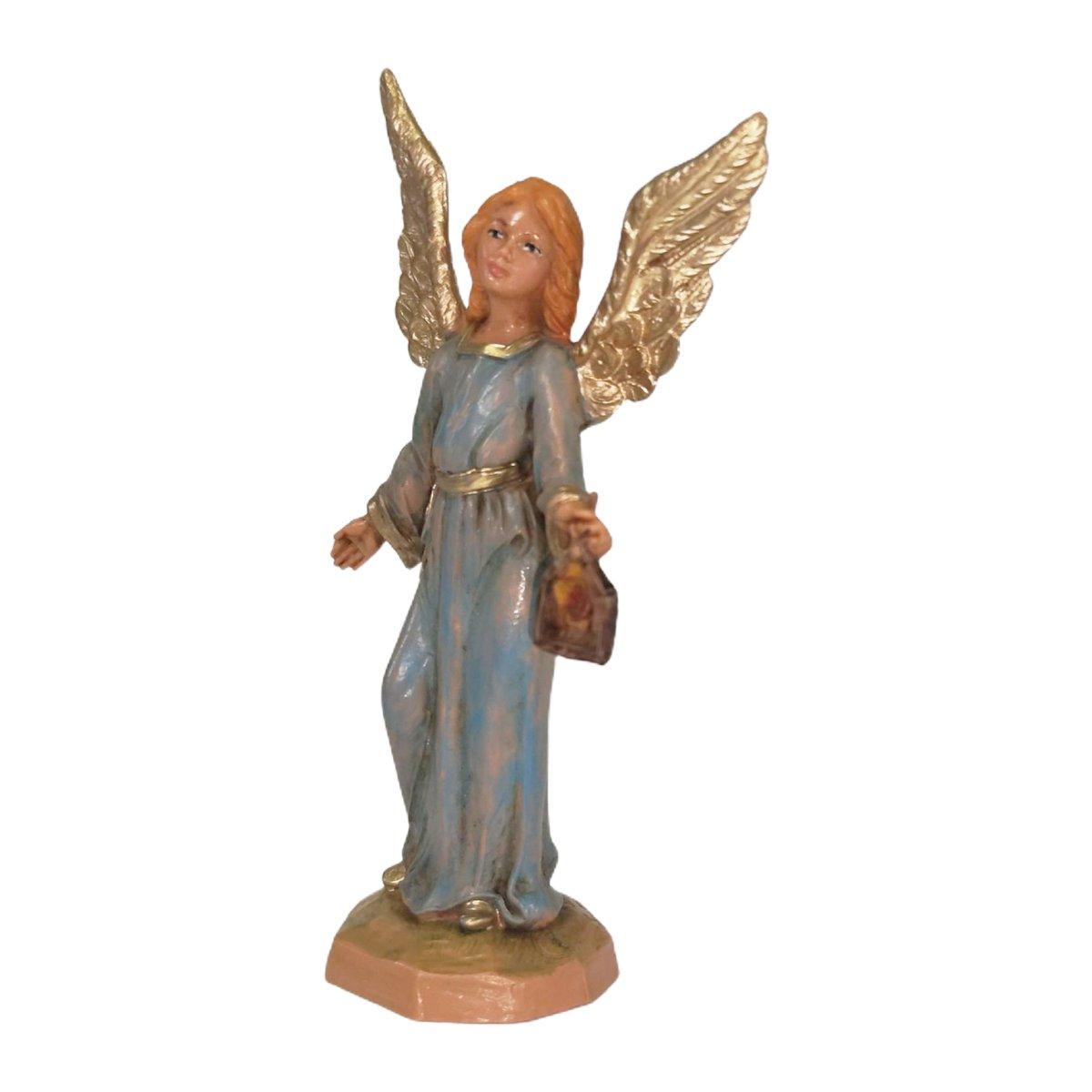 Statua presepe 9.5 cm angelo abito azzurro