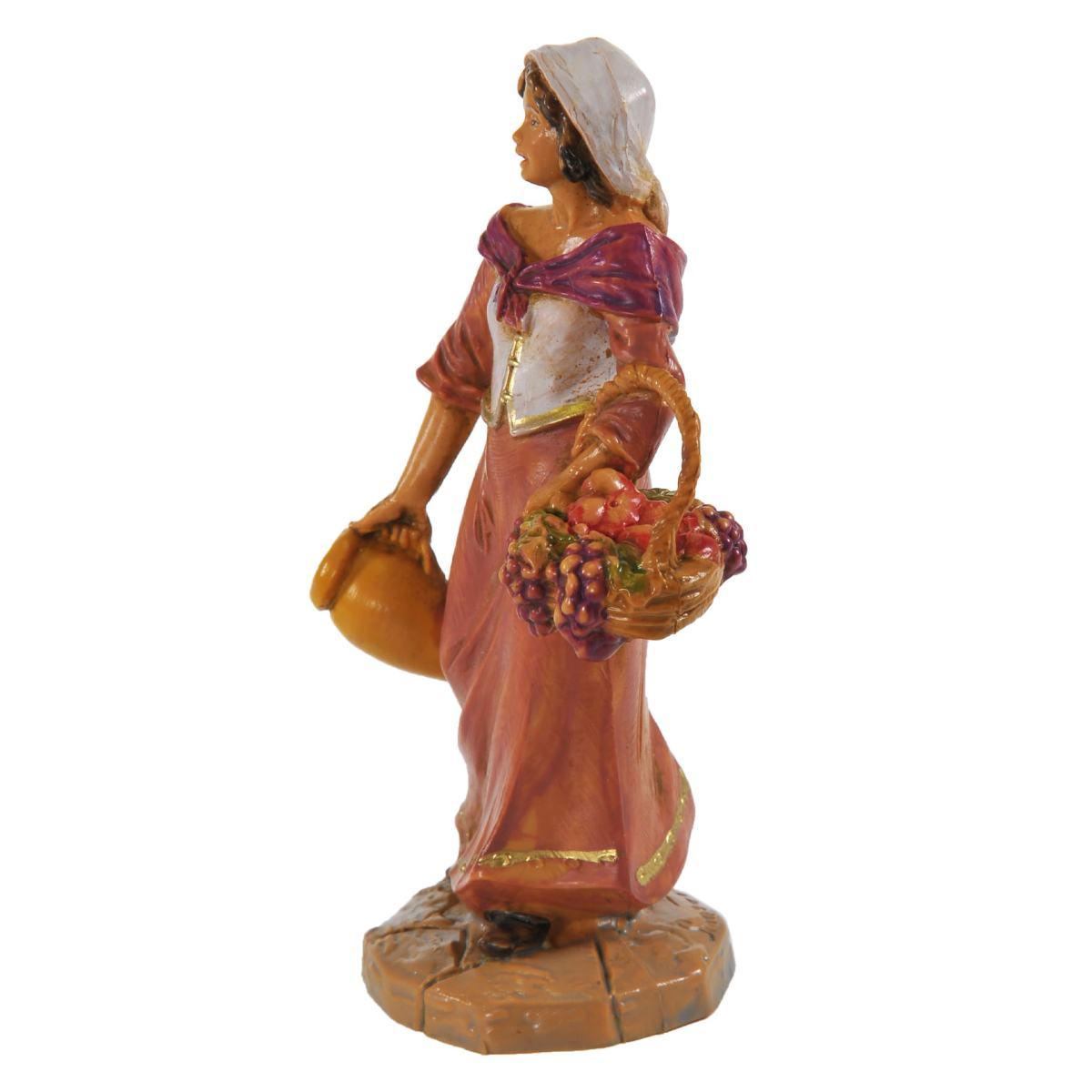 Statua cm.9,5 Pastorella con Uva e Brocca | Fontanini