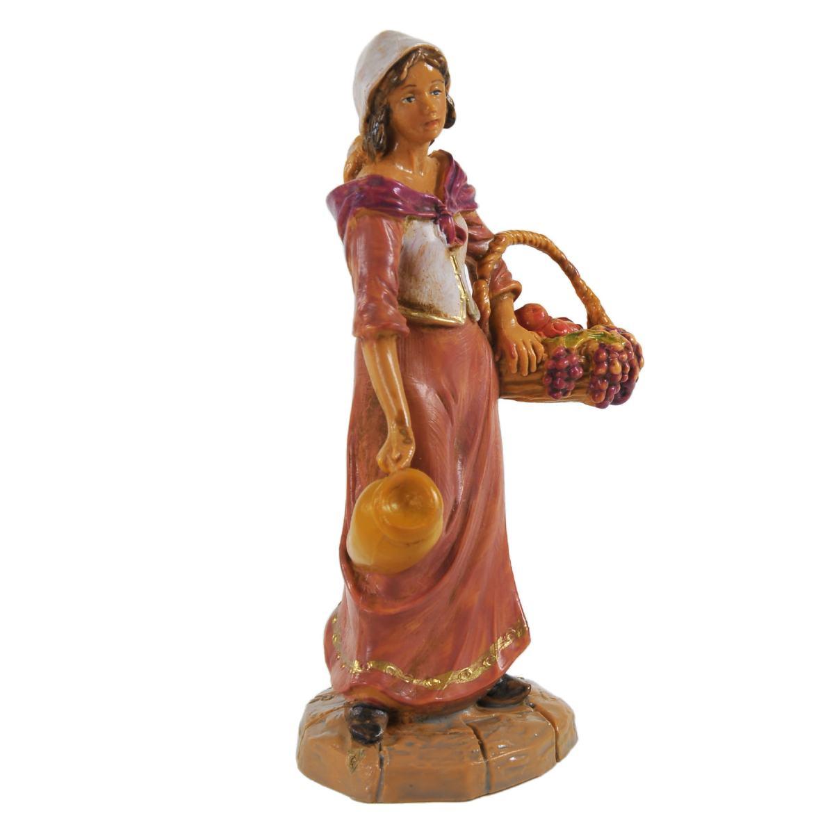 Statua cm.9,5 Pastorella con Uva e Brocca | Fontanini