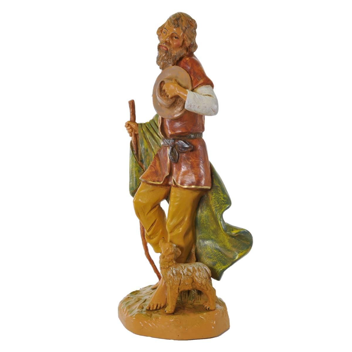 Statua cm.30 Pastore con Cane e Bastone | Fontanini