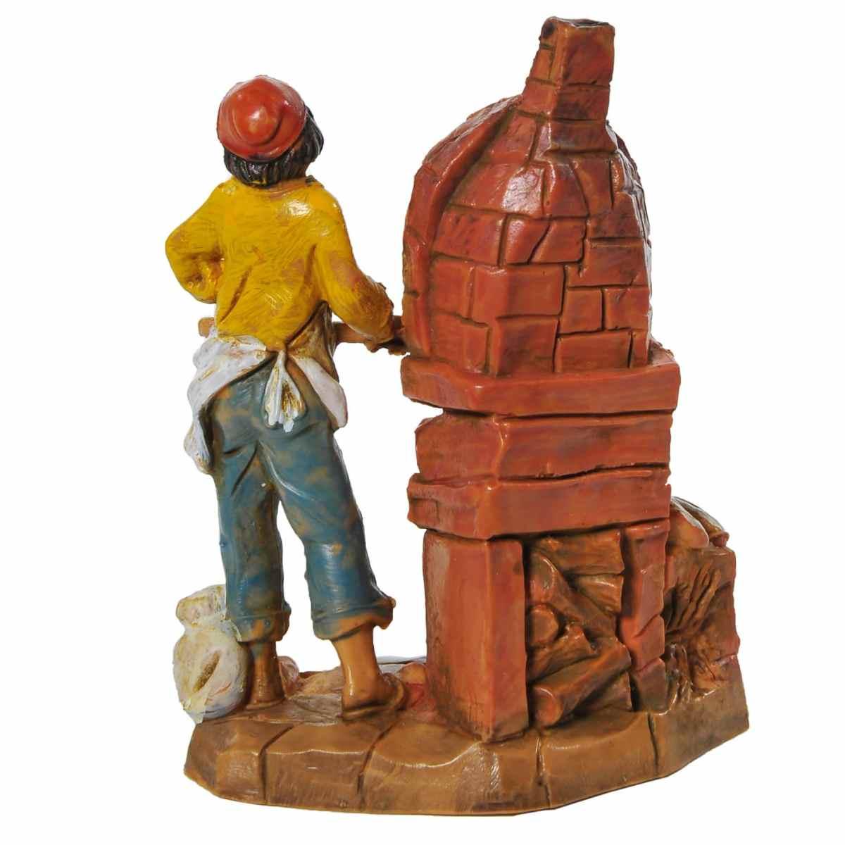 Statua presepe 6.5 cm fornaio al forno con pala