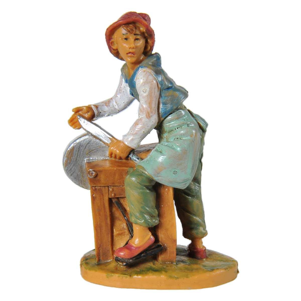 Statua cm.6,5 Arrotino con Banco Lavoro | Fontanini