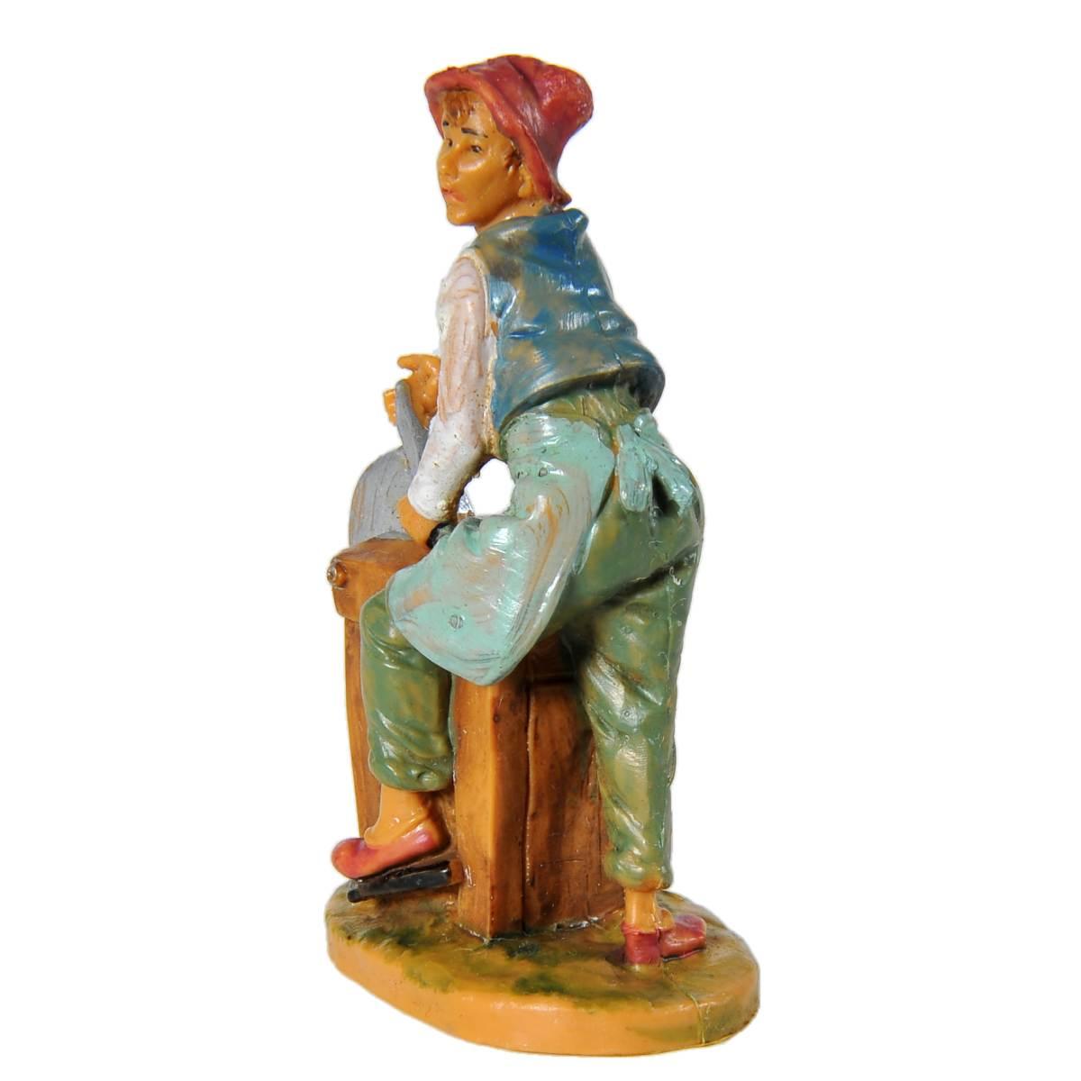 Statua cm.6,5 Arrotino con Banco Lavoro | Fontanini