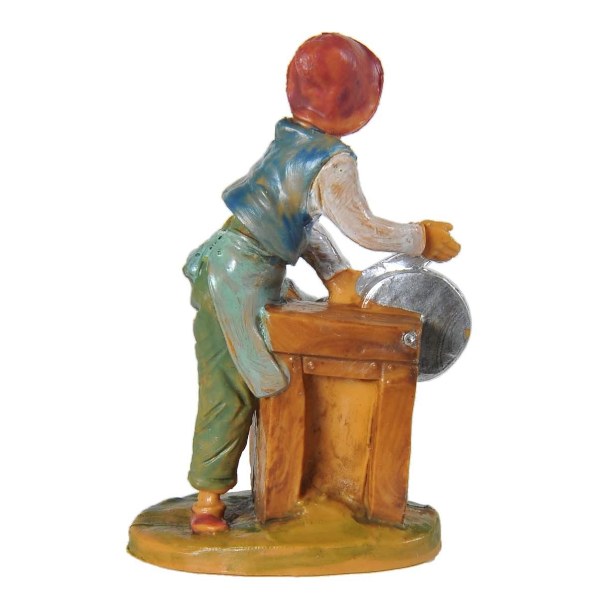 Statua cm.6,5 Arrotino con Banco Lavoro | Fontanini