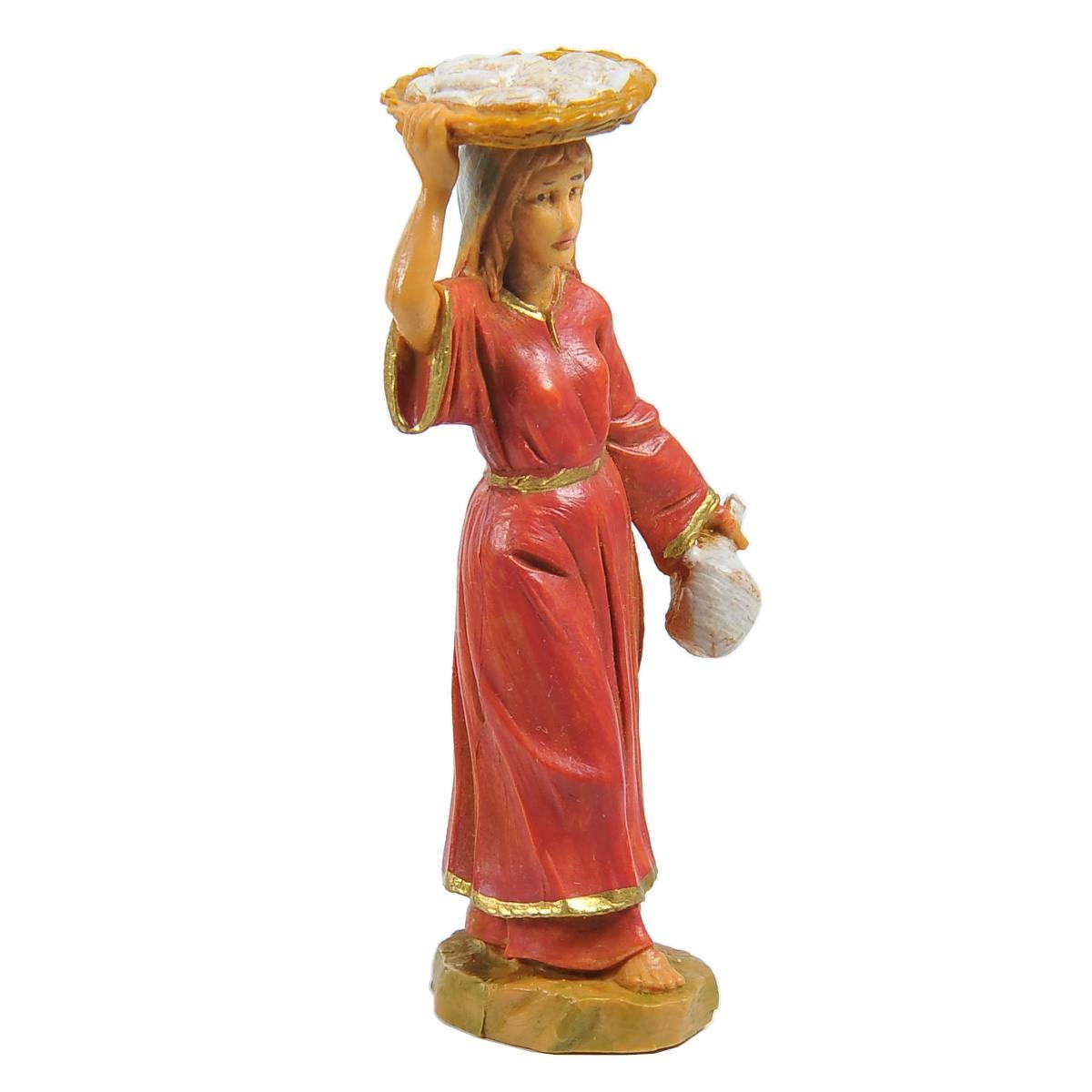 Statua cm.6,5 Pastorella con Vassoio | Fontanini
