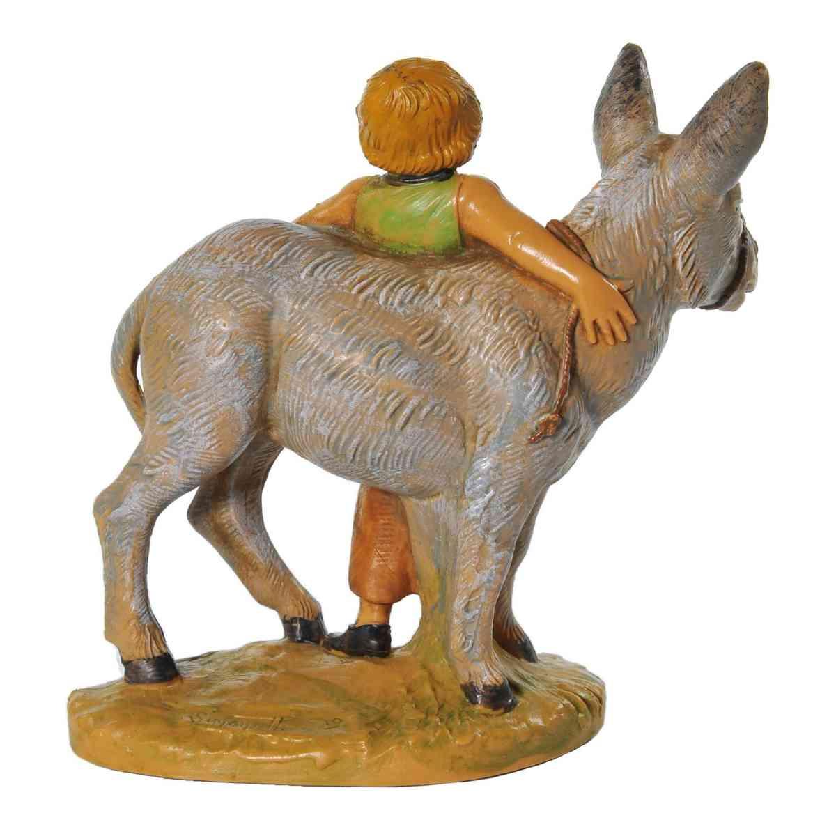 Statua cm.12 Nisan Bambino con Asino | Fontanini