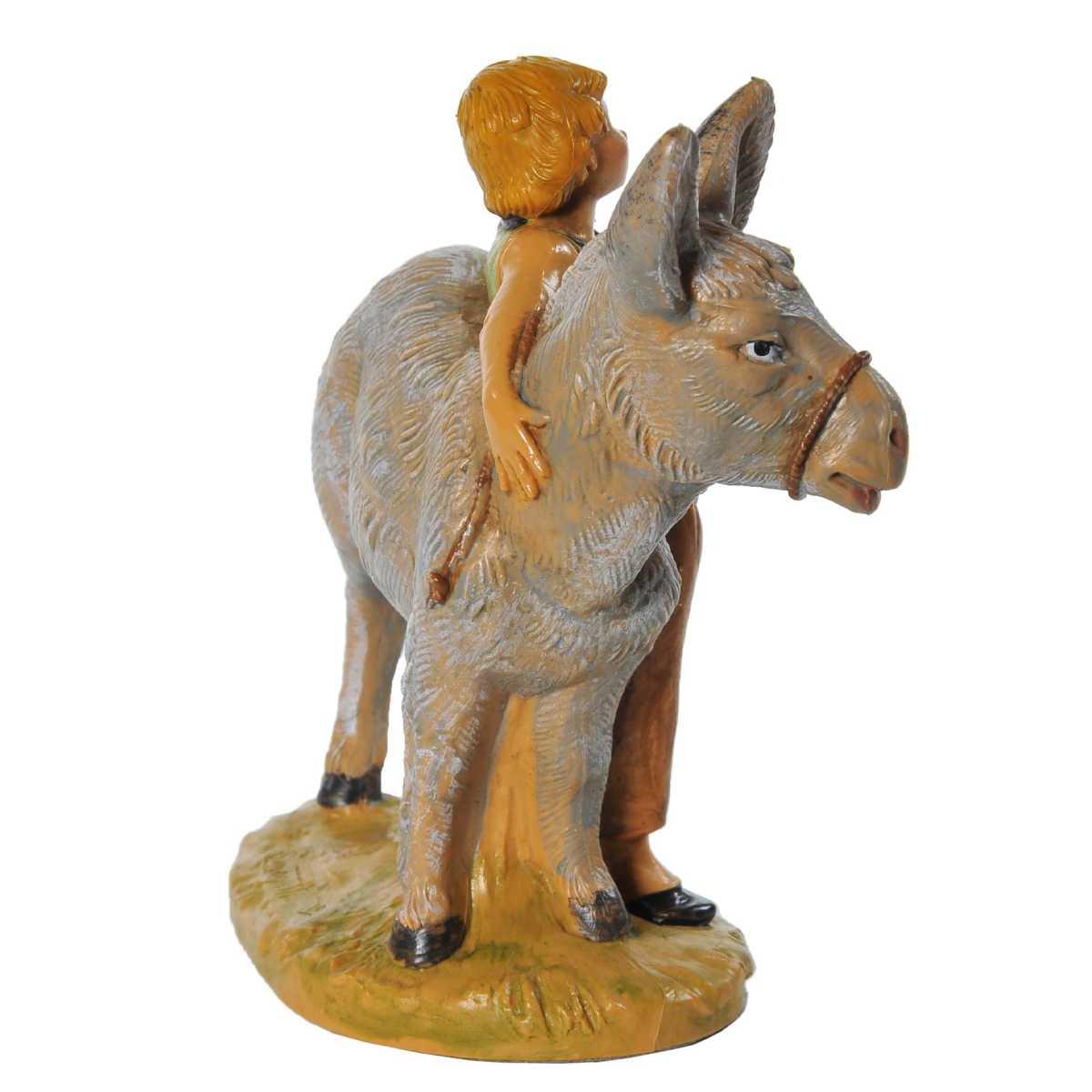 Statua cm.12 Nisan Bambino con Asino | Fontanini