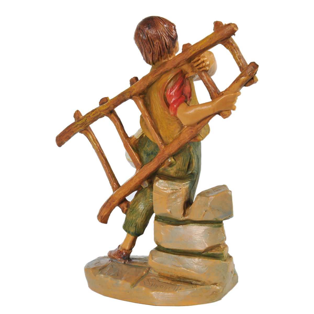 Statua cm.12 Pastorello con Scala | Fontanini