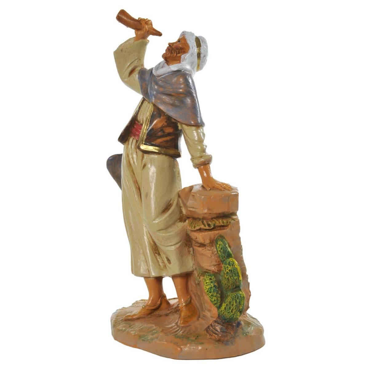 Statua cm.19 Pastore con Corno | Fontanini