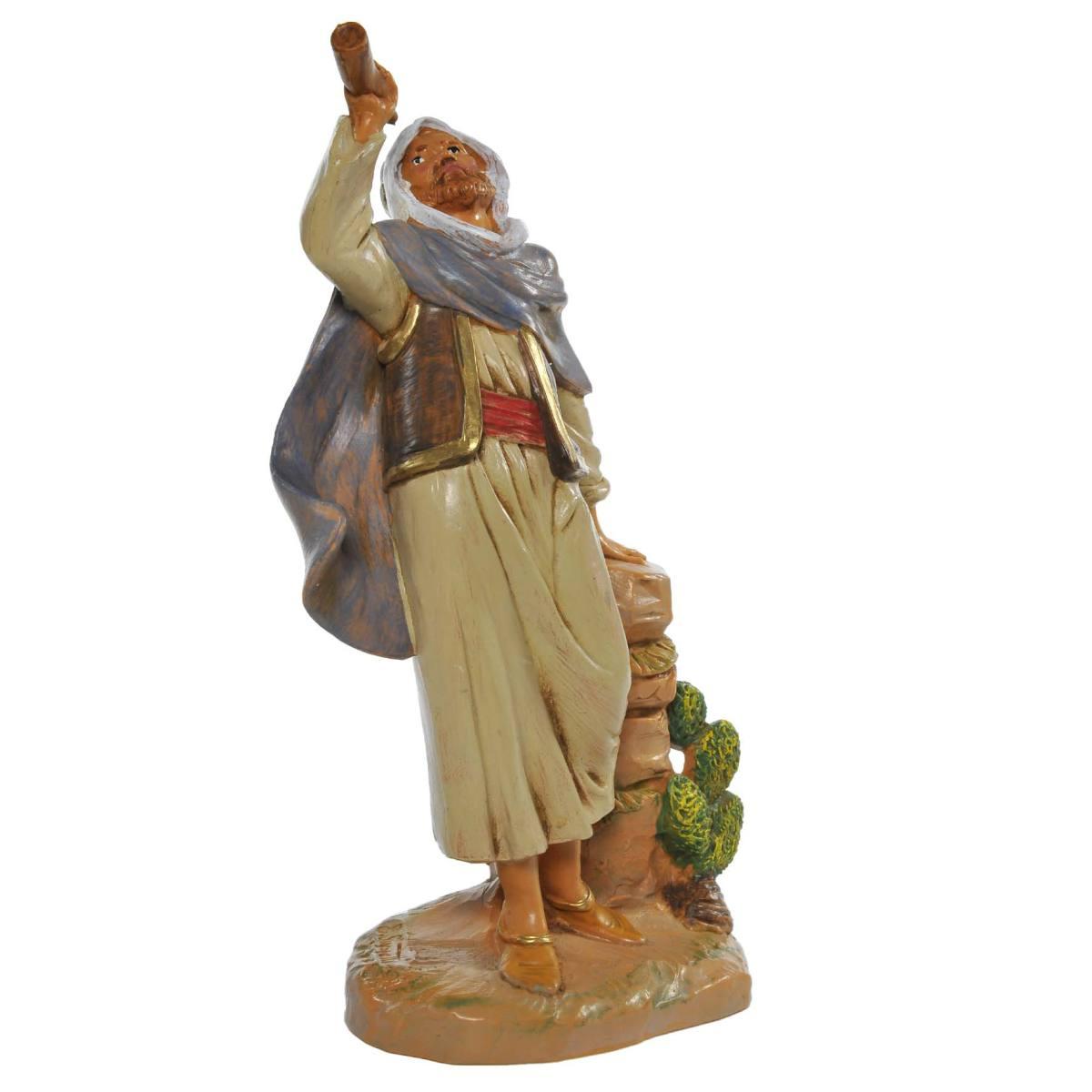 Statua cm.19 Pastore con Corno | Fontanini