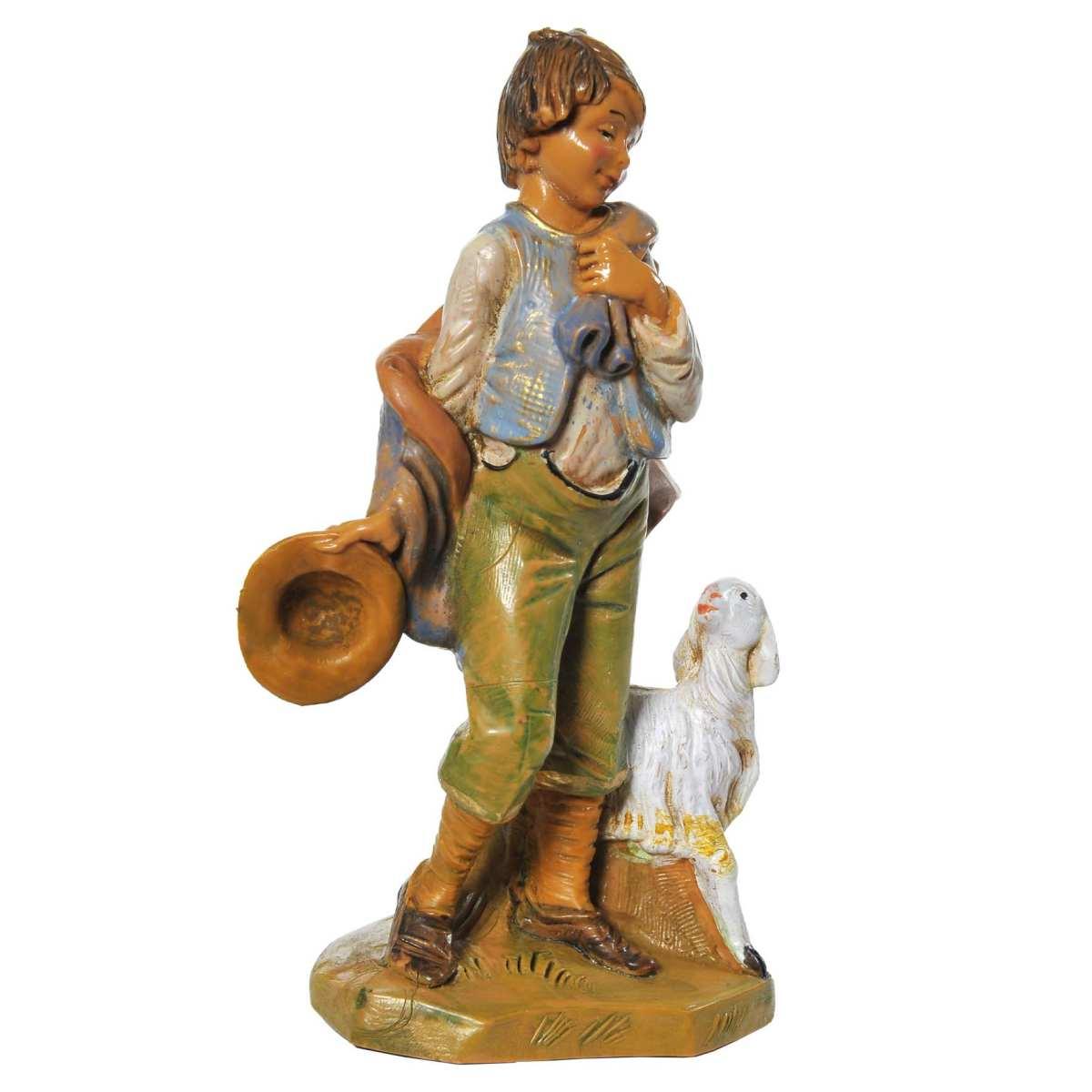 Statua cm.12 Pastore con Pecora e Cappello | Fontanini