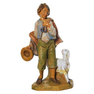 Statua cm.12 Pastore con Pecora e Cappello | Fontanini