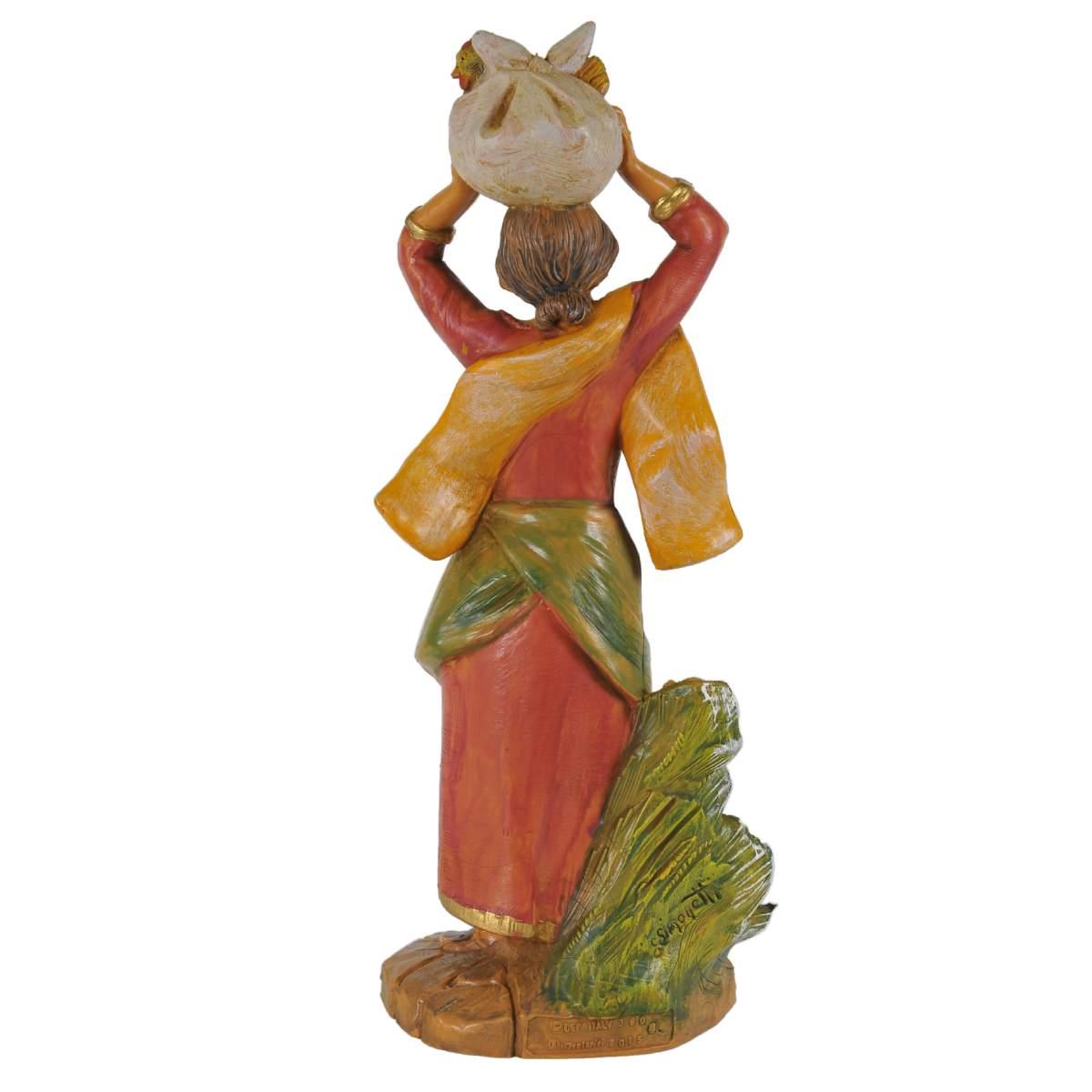 Statua cm.19 Donna con Fagotto in Testa | Fontanini