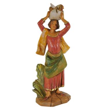 Statua cm.19 Donna con Fagotto in Testa | Fontanini