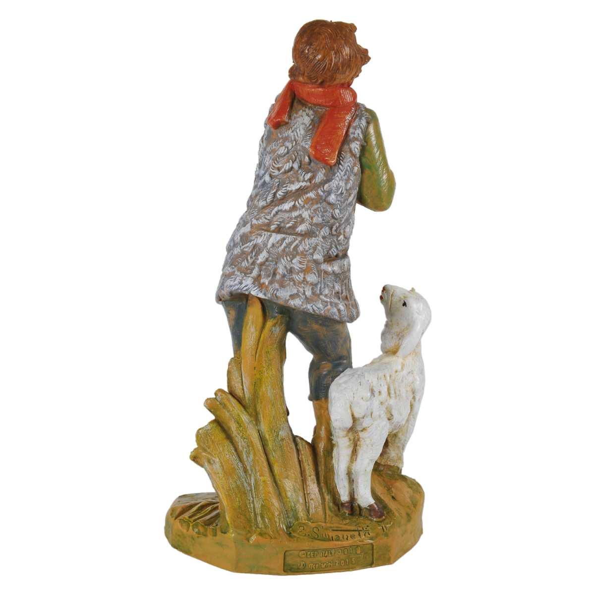 Statua cm.19 Pastore con Bastone e Pecora | Fontanini