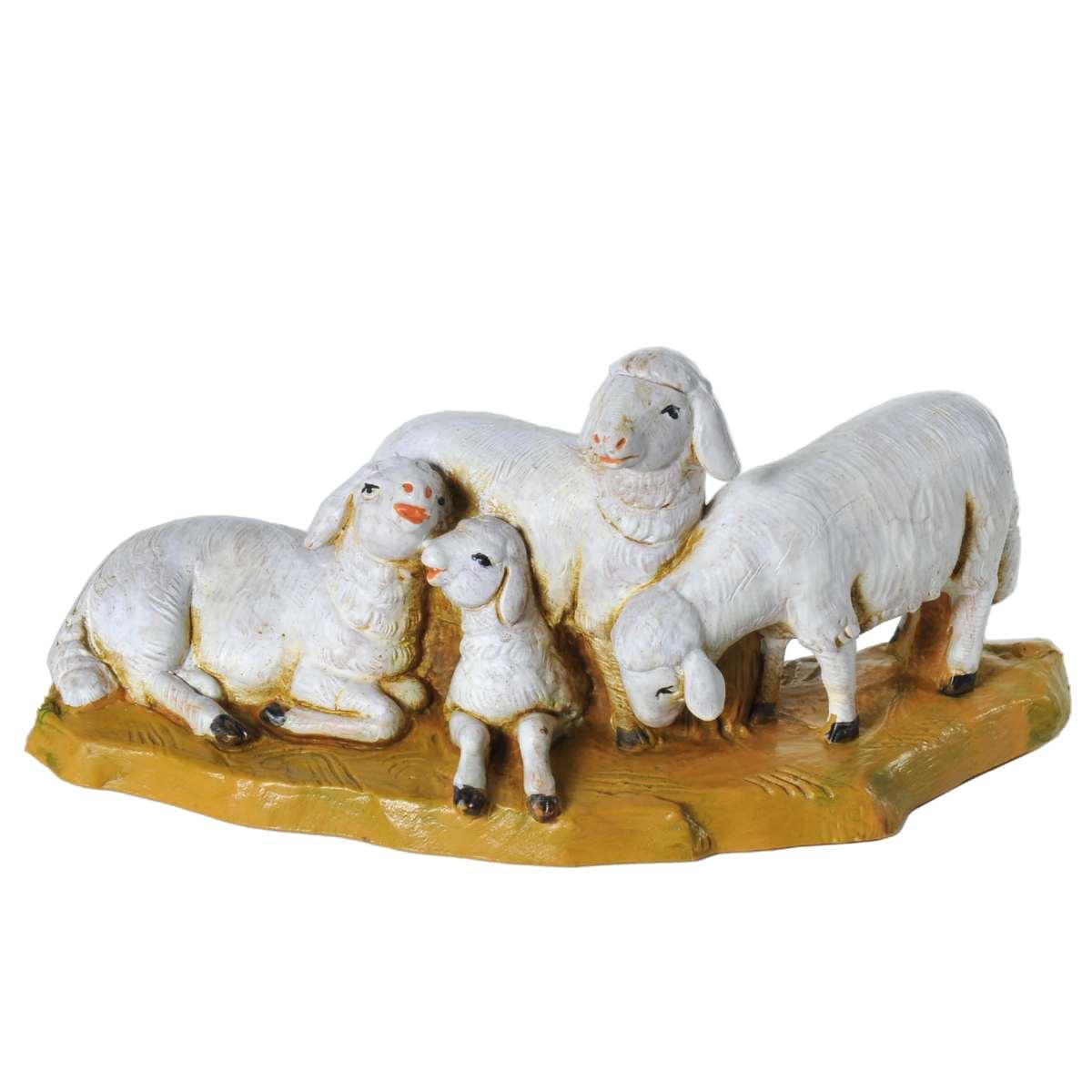 Statua presepe 12 cm gregge di pecore
