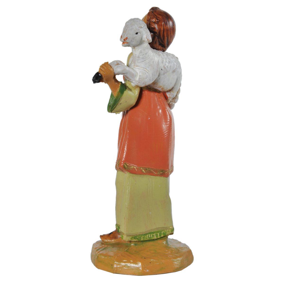 Statua cm.12 Pastorella Sofi con Pecora in Spalla | Fontanini