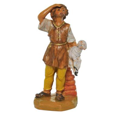 Statua cm.9,5 Pastore con Pecora in Braccio | Fontanini