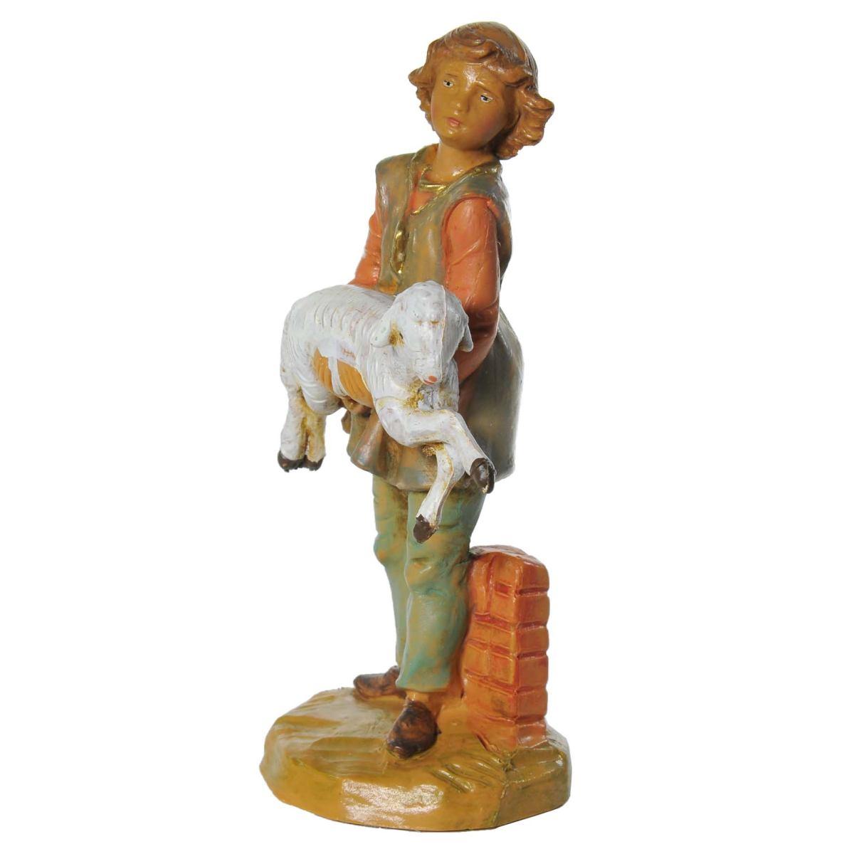 Statua cm.12 Ari Giovane con Pecora in Braccio | Fontanini