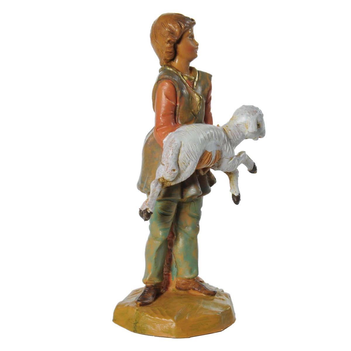 Statua cm.12 Ari Giovane con Pecora in Braccio | Fontanini