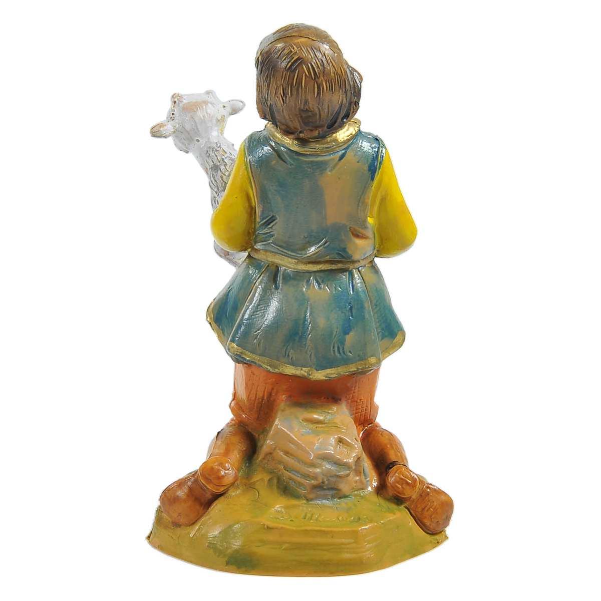 Statua cm.12 Pastore Ragazzo in Ginocchio con Capretta | Fontanini